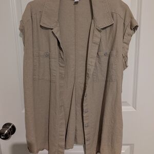 Isabel Maternity by Ingrid & Isabel Tan Button Down Shirt